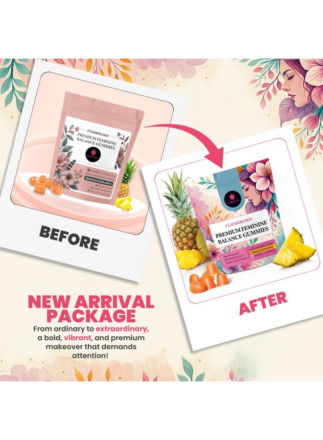 Premium Feminine Balance Gummies - Chewable Supplement for Women - Supports Vaginal Wellness, Immune & Digestive Function - Rich in Vitamin C & Probiotics - Resealable Pouch Travel Friendly - 60count - Image 2