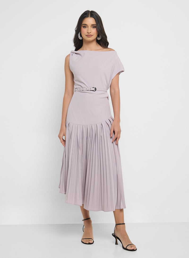 ايلا فستان بحزام مطوي - Image 1