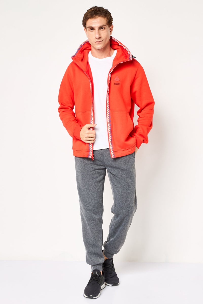 Nike Men Loose Fit Long Sleeve Basketball Full Zip Hoodie, Red - Image 2