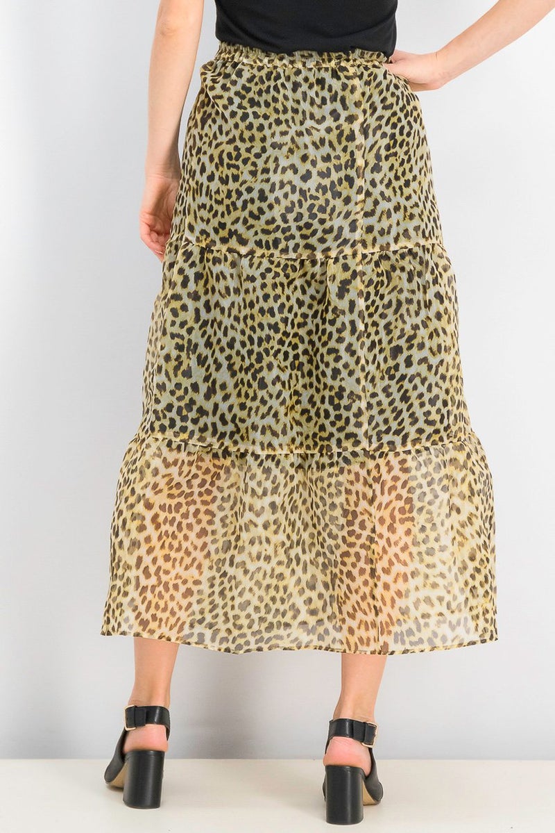 TOPSHOP Women Regular Fit Printed Maxi Skirt, Dark Yellow and Black - Image 3