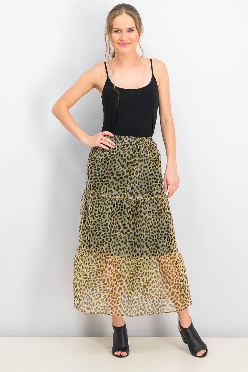 TOPSHOP Women Regular Fit Printed Maxi Skirt, Dark Yellow and Black - Image 2