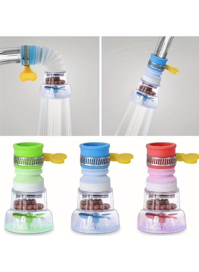 3 sets Sink Filter Water Faucet, Universal 360 Degree Rotating wheat rice stone Sink Filter, universal water filters Water Spray, Kitchen Faucet Water Filter for Home Kitchen Bathroom Fits Standard Faucets, Color random - Image 1
