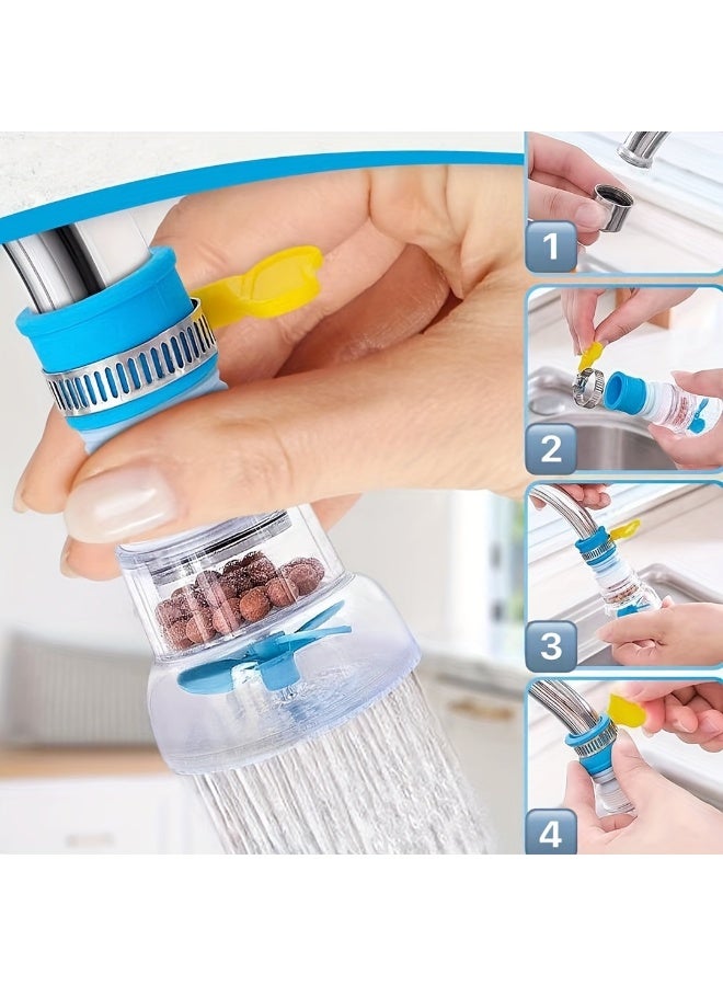 3 sets Sink Filter Water Faucet, Universal 360 Degree Rotating wheat rice stone Sink Filter, universal water filters Water Spray, Kitchen Faucet Water Filter for Home Kitchen Bathroom Fits Standard Faucets, Color random - Image 4