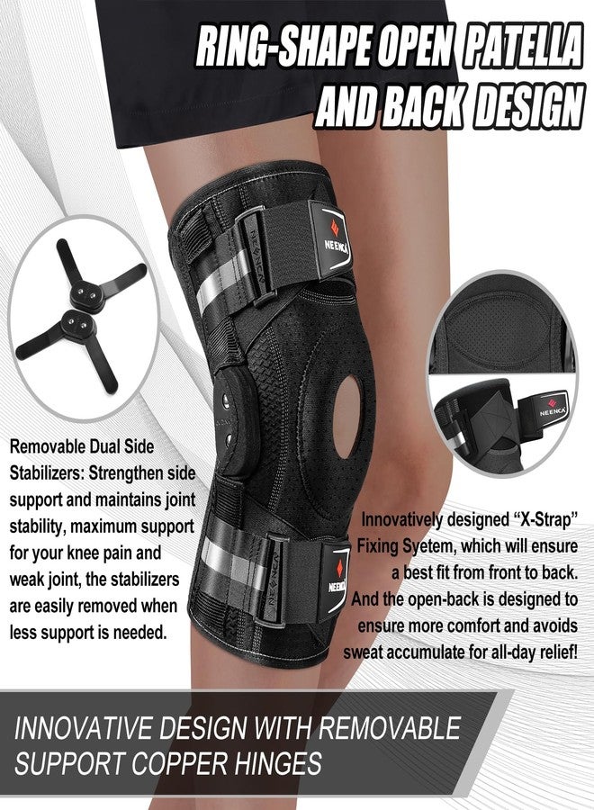 NEENCA Knee Braces for Knee Pain Relief, Compression Knee Sleeve with Patella Gel Pad & Side Stabilizers, Medical Knee Support for ACL, PCL, Arthritis, Joint Pain, Running, Workout, Wrestling Knee Pad - Image 2