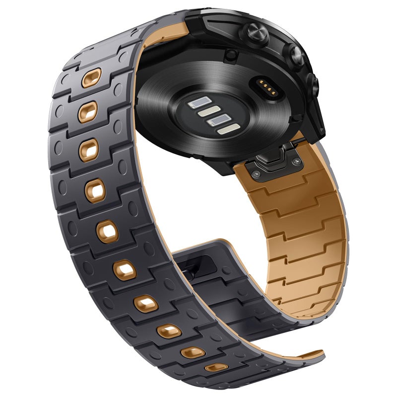 Bandletic سوار Bandletic متوافق مع Garmin Fenix 6X/7X، سوار ساعة مغناطيسي ناعم من السيليكون بحجم 26 مم بديل لـ Fenix 8 51 مم/7X 6X Pro/5X Plus/3/Instinct 2X/Enduro/Tactix/Descent MK2i الذكية - Image 1