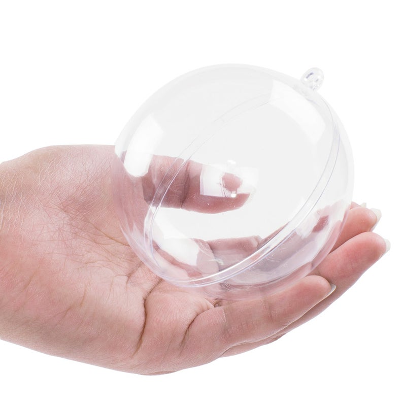 Super Z Outlet Clear Plastic Acrylic Bath Bomb Mold Shells Molding Balls Kit (80mm, 12 Pack) - Image 2