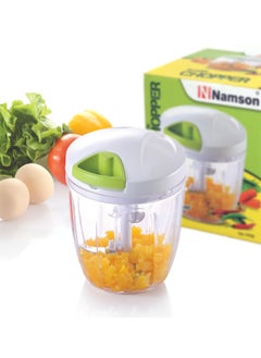 NAMSON Pull Vegetable Chopper Salad Maker |Onion Chopper Na-7998 | 3 Blades | Easy To Clean & Use | Pull To Operate | Spinner  - Image 1