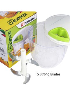 NAMSON Pull Vegetable Chopper Salad Maker |Onion Chopper Na-7998 | 3 Blades | Easy To Clean & Use | Pull To Operate | Spinner  - Image 2