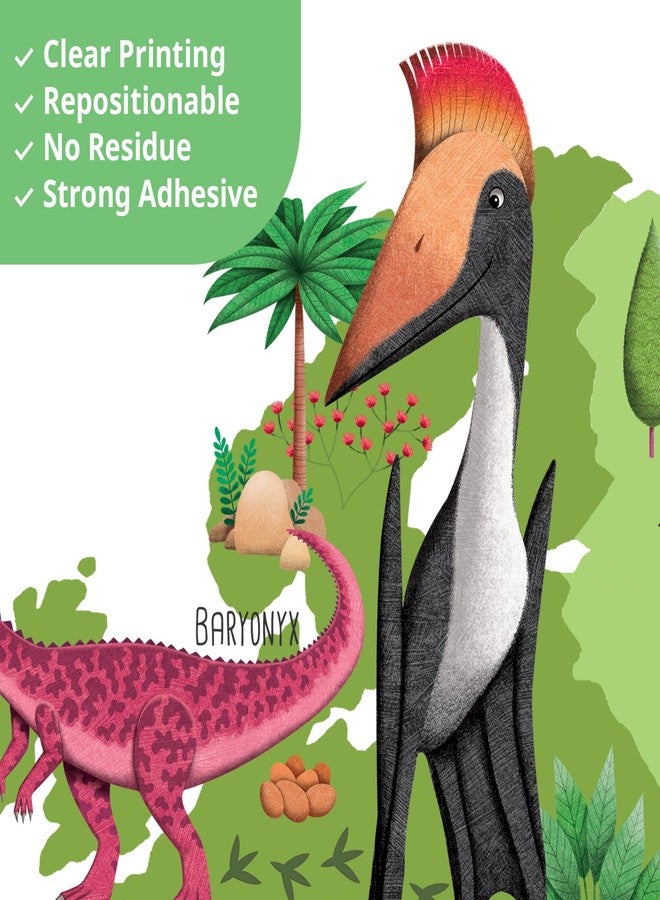 ديكو وال ملصقات حائط كبيرة جدًا على شكل خريطة العالم للديناصورات من ديكو وول DL3-2415، 59.5 بوصة × 41.8 بوصة، ملصقات تعليمية قابلة للإزالة للأطفال، غرفة نوم الأطفال، غرفة المعيشة، ديكور فني للمنزل، غرفة لعب الأولاد، قابلة للإزالة - Image 4