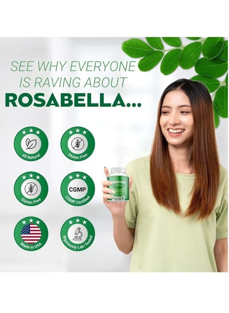 مورينجا كبسولات مسحوق مورينغا غنية بالمغذيات النقية مسحوق مورينغا مضاد للأكسدة الأخضر الطبيعي يدعم الطاقة صحة الجلد صحة الأمعاء + الفيتامينات الأساسية والأحماض الأمينية A1 - Image 5