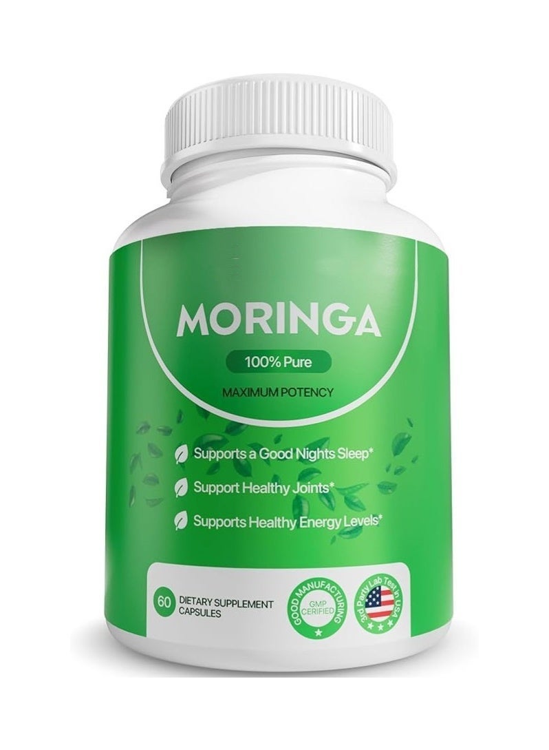 مورينجا كبسولات مسحوق مورينغا غنية بالمغذيات النقية مسحوق مورينغا مضاد للأكسدة الأخضر الطبيعي يدعم الطاقة صحة الجلد صحة الأمعاء + الفيتامينات الأساسية والأحماض الأمينية A1 - Image 1