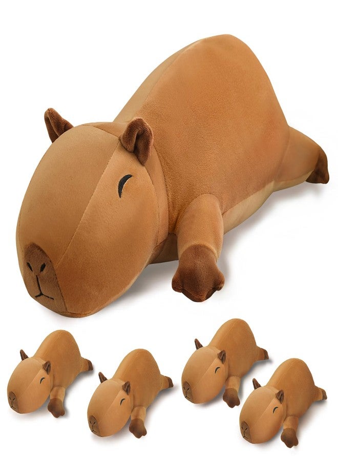 SQEQE Stuffed Capybara Plush - Cute Capybara Mommy with 4 Babies Surprise Soft Capybara Animal Toy Christmas, Valentine's, Birthday Gifts Ideal for Boys and Girls - Image 1