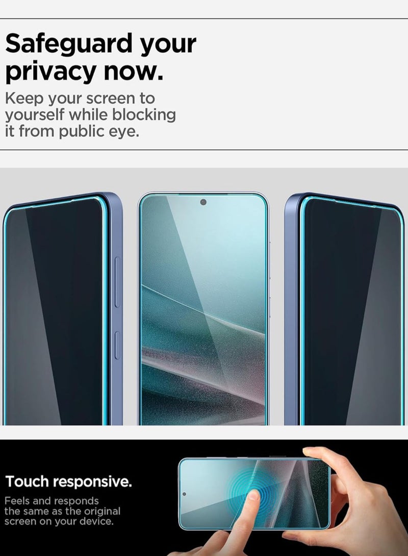 Spigen GLAStR EZ Fit PRIVACY for Samsung Galaxy S24 / Galaxy S25 Privacy Screen Protector [2 PACK] Tempered Glass with Easy Install Tray - Image 5