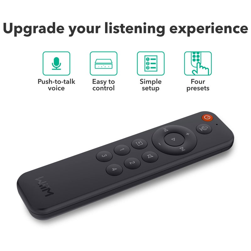 WiiM Voice Remote for WiiM Mini and Pro Audio Streamer, Push-to-Talk, 4 Music Preset Buttons - Image 3