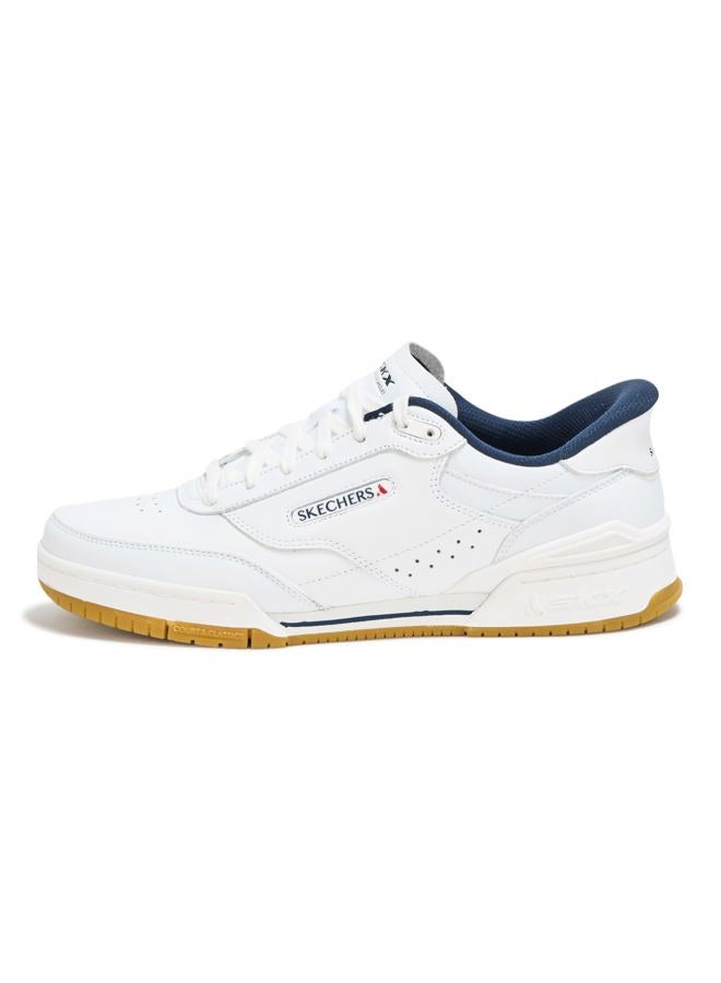 SKECHERS Men's Recoil Hands Free Slip-ins Sneaker, White/Navy, 45.5 EU - Image 2