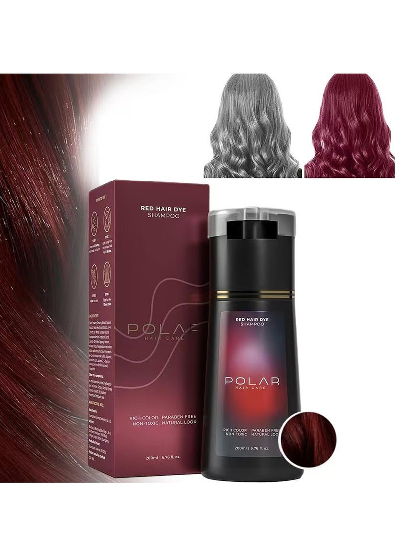 POLAR Hair Care Shampoo, Polar Hair Care Instant Dye Shampoo, Polar Hair Care Dye Shampoo (Red) - Image 1