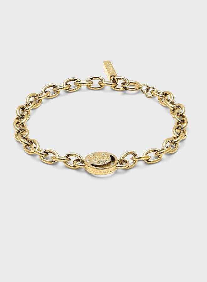 OLIVIA BURTON Celestial Sun Collection Chain Bracelet For Women In Stainless Steel With Yellow Gold Plating - 24100160 - Image 1