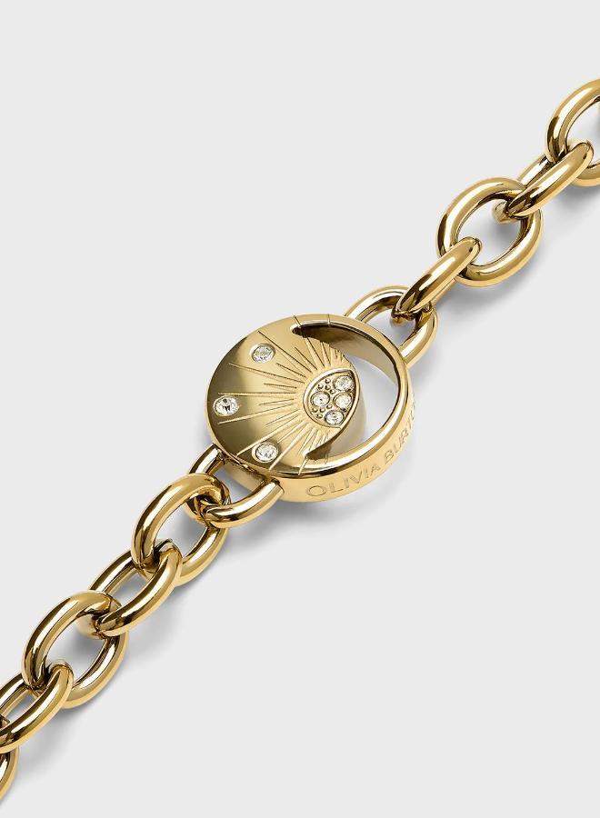 OLIVIA BURTON Celestial Sun Collection Chain Bracelet For Women In Stainless Steel With Yellow Gold Plating - 24100160 - Image 3