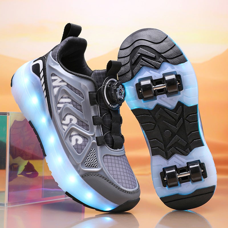 Cross-Border Children''s Four-Wheel Roller Shoes, Boys'' Light-Up Shoes, Detachable Girls'' Student Sports Shoes, Children''s Roller Skating Shoes - Image 4