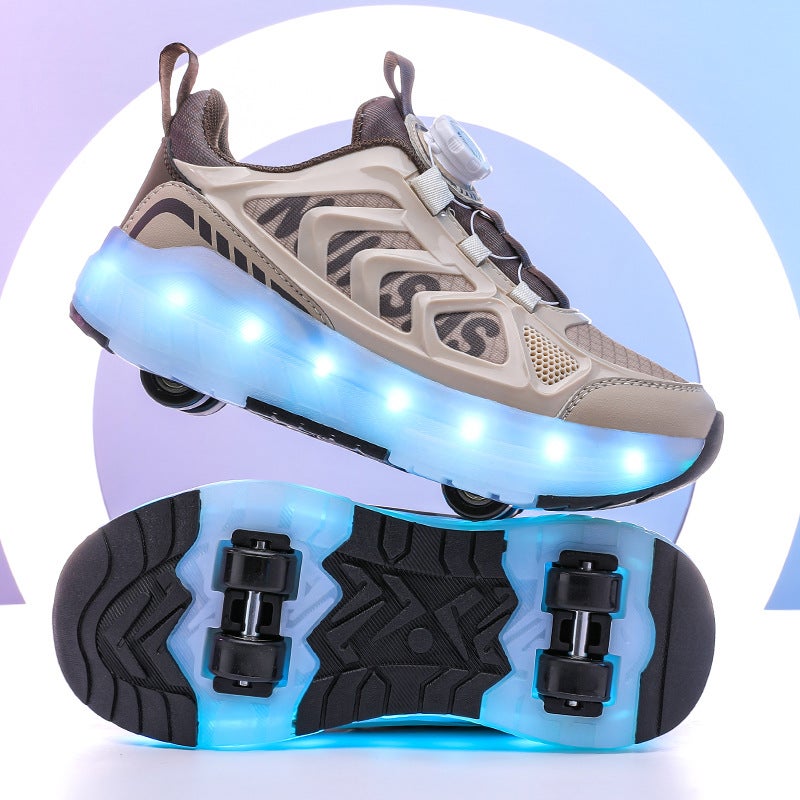 Cross-Border Children''s Four-Wheel Roller Shoes, Boys'' Light-Up Shoes, Detachable Girls'' Student Sports Shoes, Children''s Roller Skating Shoes - Image 1