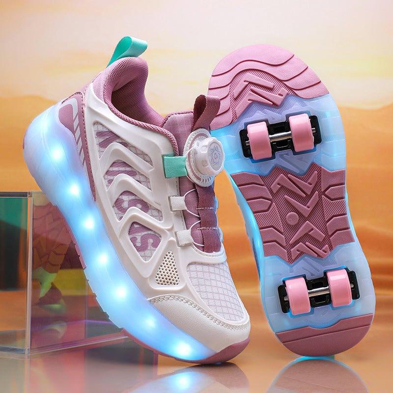 Cross-Border Children''s Four-Wheel Roller Shoes, Boys'' Light-Up Shoes, Detachable Girls'' Student Sports Shoes, Children''s Roller Skating Shoes - Image 2