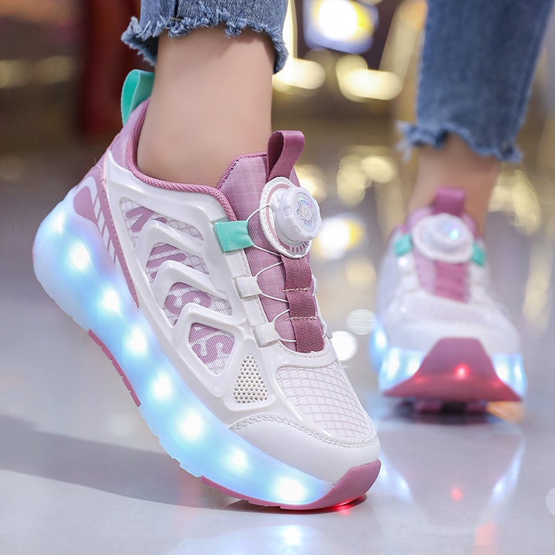 Cross-Border Children''s Four-Wheel Roller Shoes, Boys'' Light-Up Shoes, Detachable Girls'' Student Sports Shoes, Children''s Roller Skating Shoes - Image 5