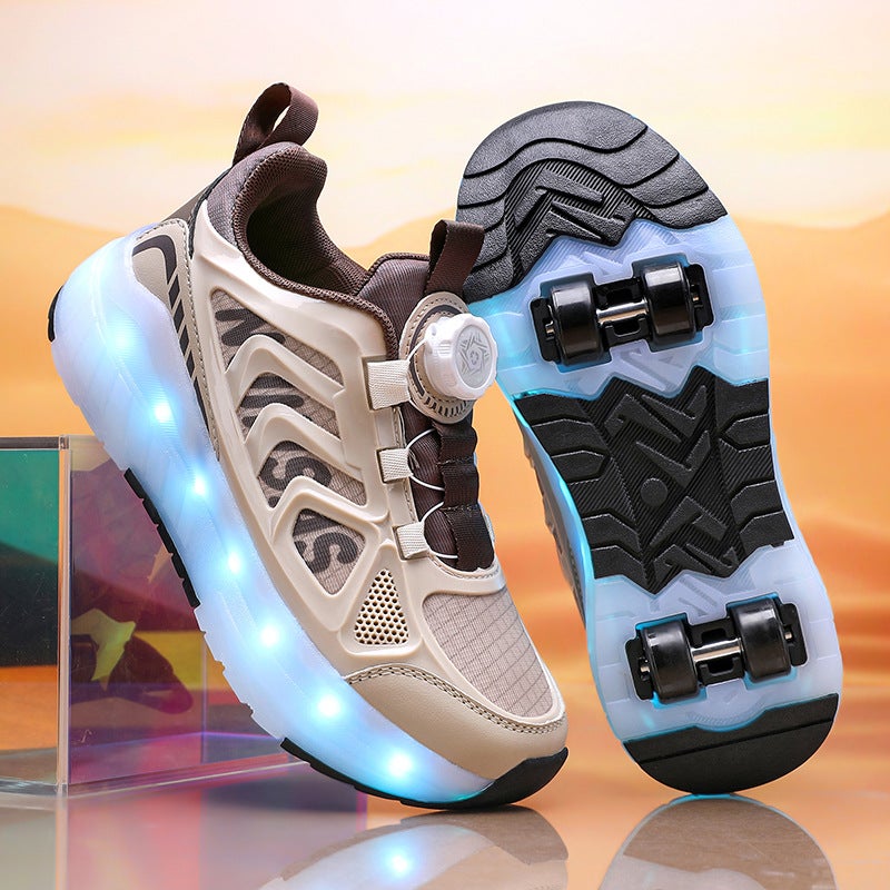 Cross-Border Children''s Four-Wheel Roller Shoes, Boys'' Light-Up Shoes, Detachable Girls'' Student Sports Shoes, Children''s Roller Skating Shoes - Image 3