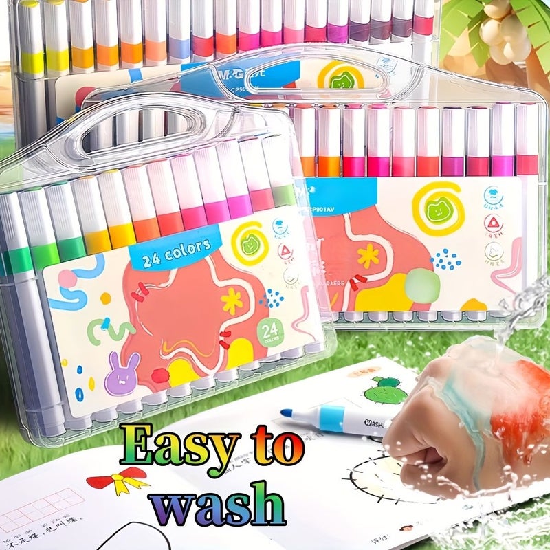 12 Color Watercolor Brush Pen Set Washable Non Toxic Large Capacity For Hand Drawing Doodling Art Painting Coloring Portable Professional Art Use - Image 1