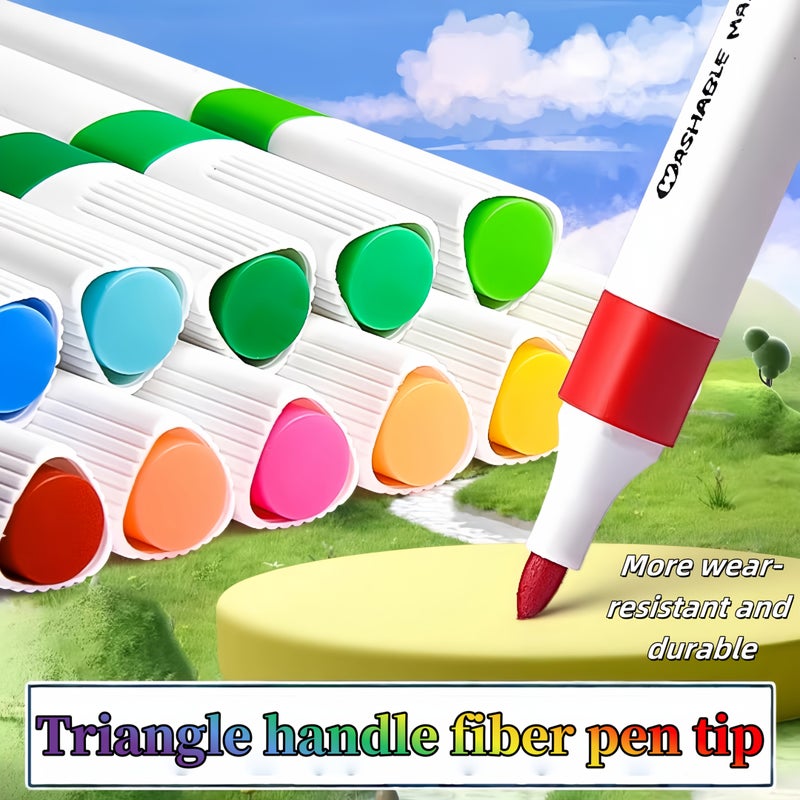 12 Color Watercolor Brush Pen Set Washable Non Toxic Large Capacity For Hand Drawing Doodling Art Painting Coloring Portable Professional Art Use - Image 3