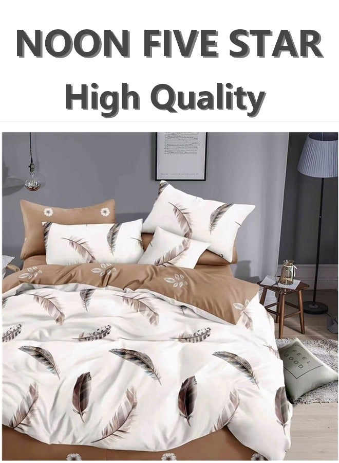 New Launch King Size 220x240cm 6PCS Duvet Cover 4Pillow Cover 1 Exclusive Print Fitted Sheet