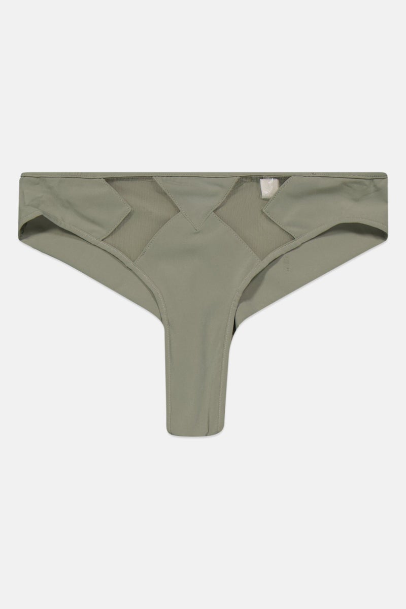 Etam Women Lace Pull On Panty, Sage Green - Image 1