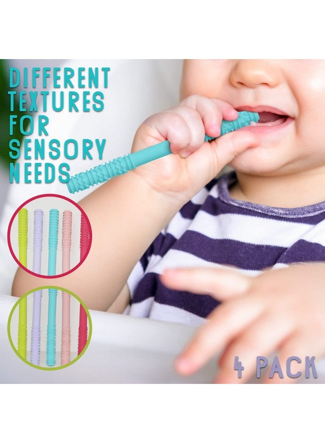 سبريك أنابيب التسنين للأطفال، أعواد مضغ من السيليكون الناعم للأطفال من عمر 0 إلى 18 شهرًا، شفاطات عضاضة للأطفال الصغار، أنبوب تسنين خالٍ من مادة BPA، ألعاب تسنين متعددة الألوان، هدايا للأطفال - Image 2