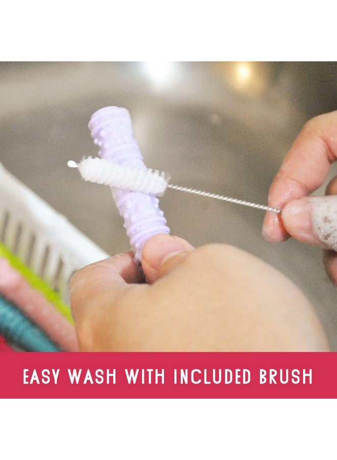 سبريك أنابيب التسنين للأطفال، أعواد مضغ من السيليكون الناعم للأطفال من عمر 0 إلى 18 شهرًا، شفاطات عضاضة للأطفال الصغار، أنبوب تسنين خالٍ من مادة BPA، ألعاب تسنين متعددة الألوان، هدايا للأطفال - Image 3