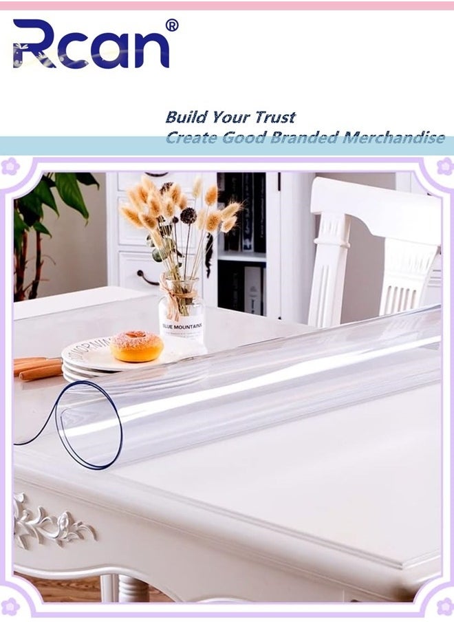 Clear Table Protector 1.5mm Thick Rectangular PVC Clear Desk Pad Mat Plastic Table Cover Dining Table Protector Desk Protector Mat Clear Clear Desk Pad for Writing Desk 60 x 120cm