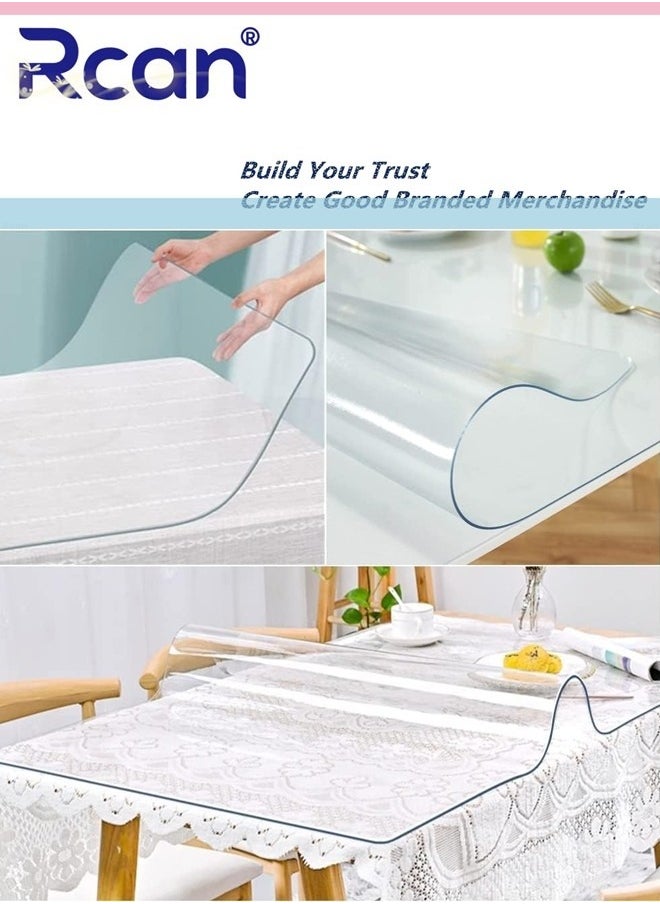Clear Table Protector 1.5mm Thick Rectangular PVC Clear Desk Pad Mat Plastic Table Cover Dining Table Protector Desk Protector Mat Clear Clear Desk Pad for Writing Desk 60 x 120cm