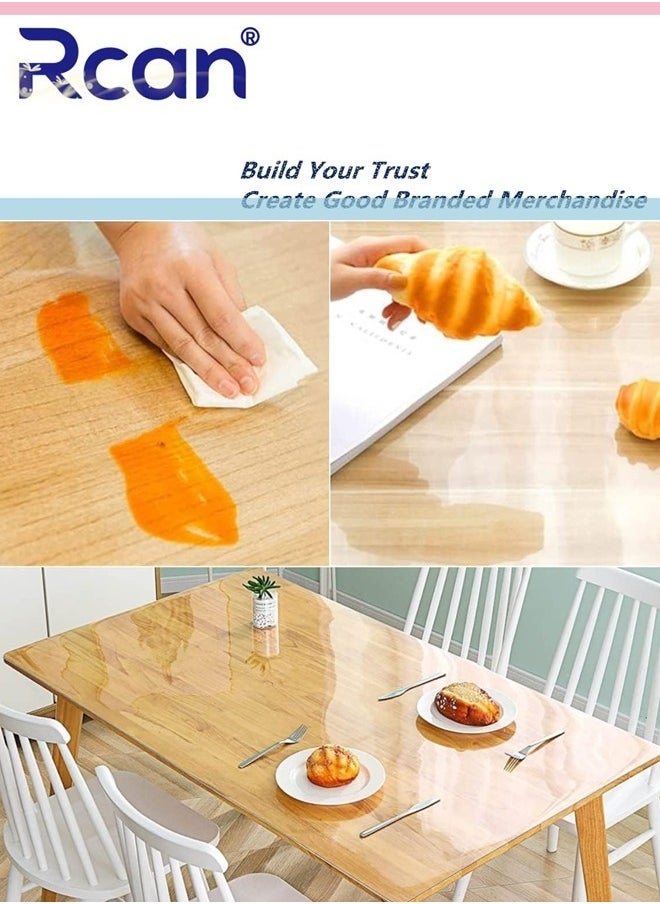 Clear Table Protector 1.5mm Thick Rectangular PVC Clear Desk Pad Mat Plastic Table Cover Dining Table Protector Desk Protector Mat Clear Clear Desk Pad for Writing Desk 60 x 120cm