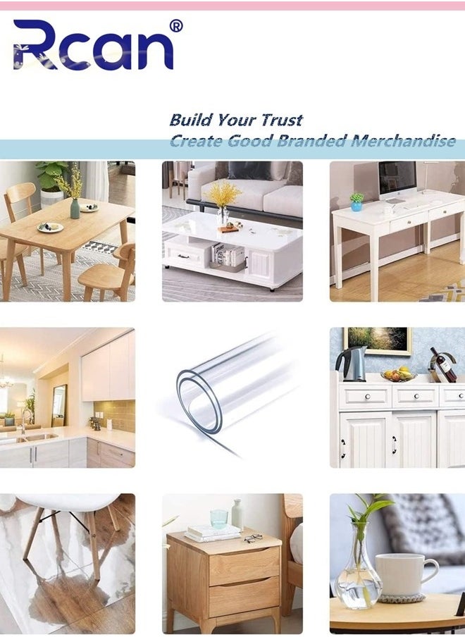 Clear Table Protector 1.5mm Thick Rectangular PVC Clear Desk Pad Mat Plastic Table Cover Dining Table Protector Desk Protector Mat Clear Clear Desk Pad for Writing Desk 60 x 120cm