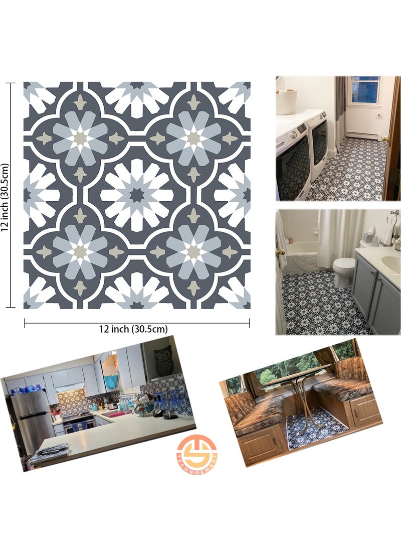 Technosmart 1Pcs 30CM×30CM Self-Adhesive Lvt Floor and Wall Covering Kitchen Bathroom Tile Sticker  - Image 5