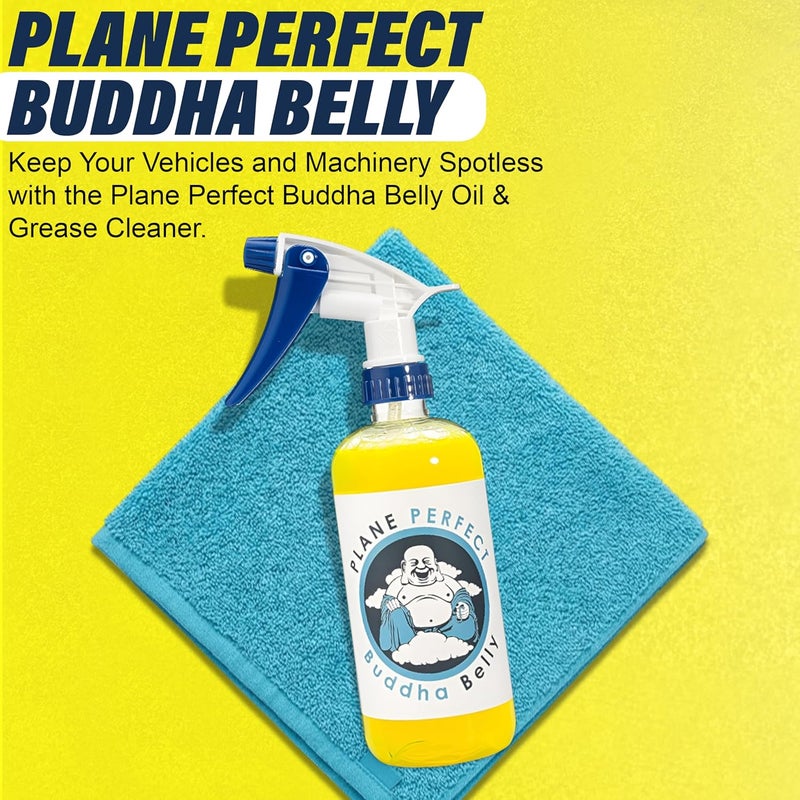 Plane Perfect Buddha Belly Degreaser Cleaner Heavy-Duty Spray, 16 oz, Natural Plant-Based Degreasing Solution Removes Dirt, Oil, Grime, Bugs, Motor Engine Grease, Aviation and Auto Exhaust Stains - Image 1