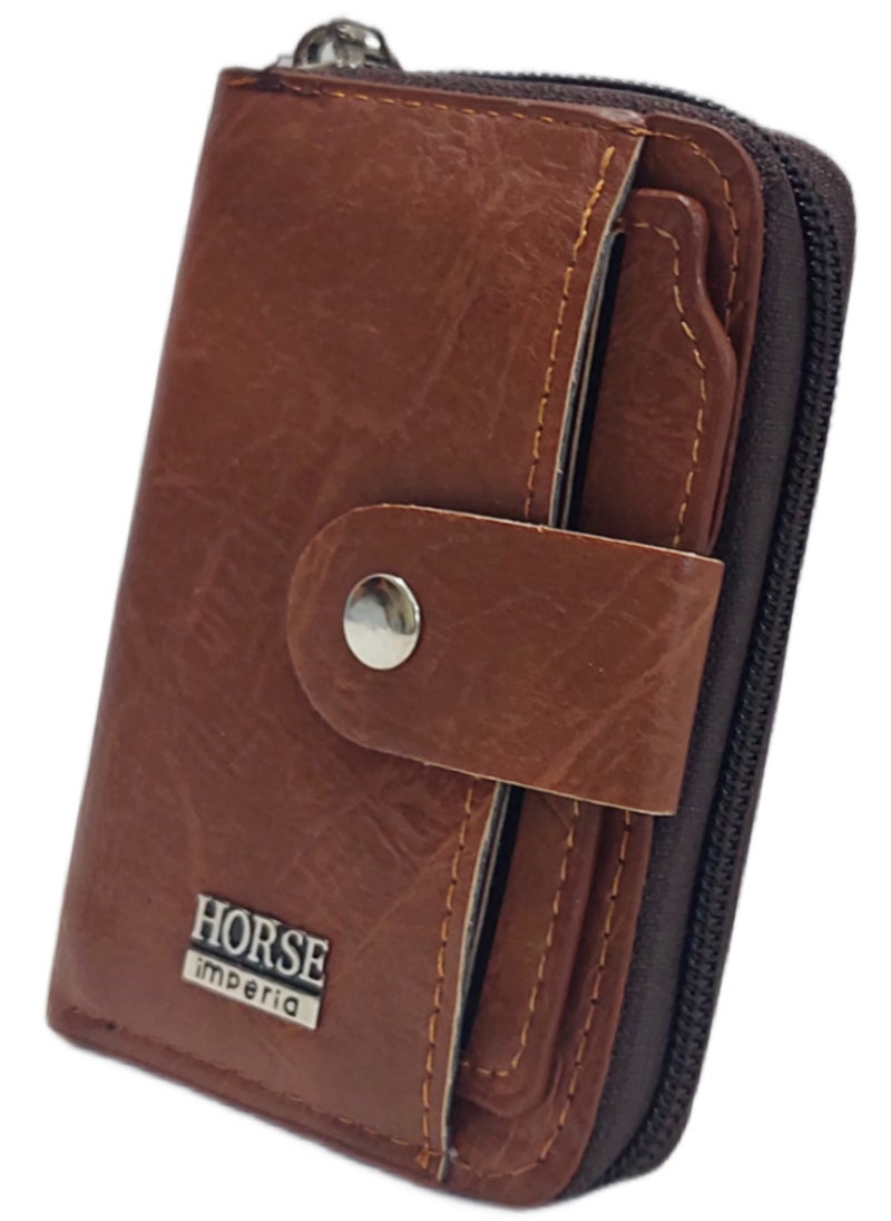 Horse - Small unisex leather wallet with extra separated card holder - Image 1