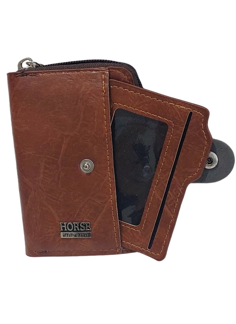Horse - Small unisex leather wallet with extra separated card holder - Image 1