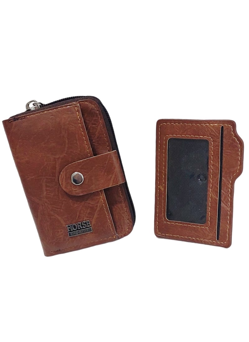 Horse - Small unisex leather wallet with extra separated card holder - Image 1
