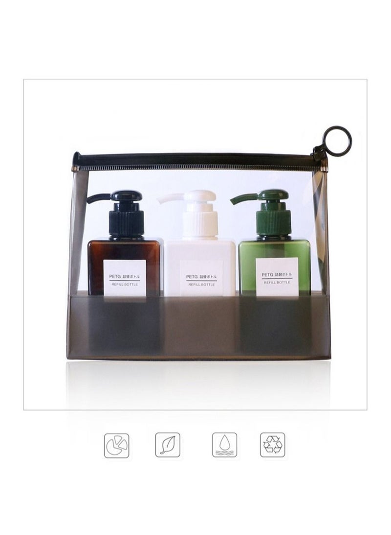 3 pcs Soap Dispenser Bottle Bathroom Shampoo Bottle Press Type Lotion Body Soap Empty Bottle Set Travel Tools 100ML  - Image 1