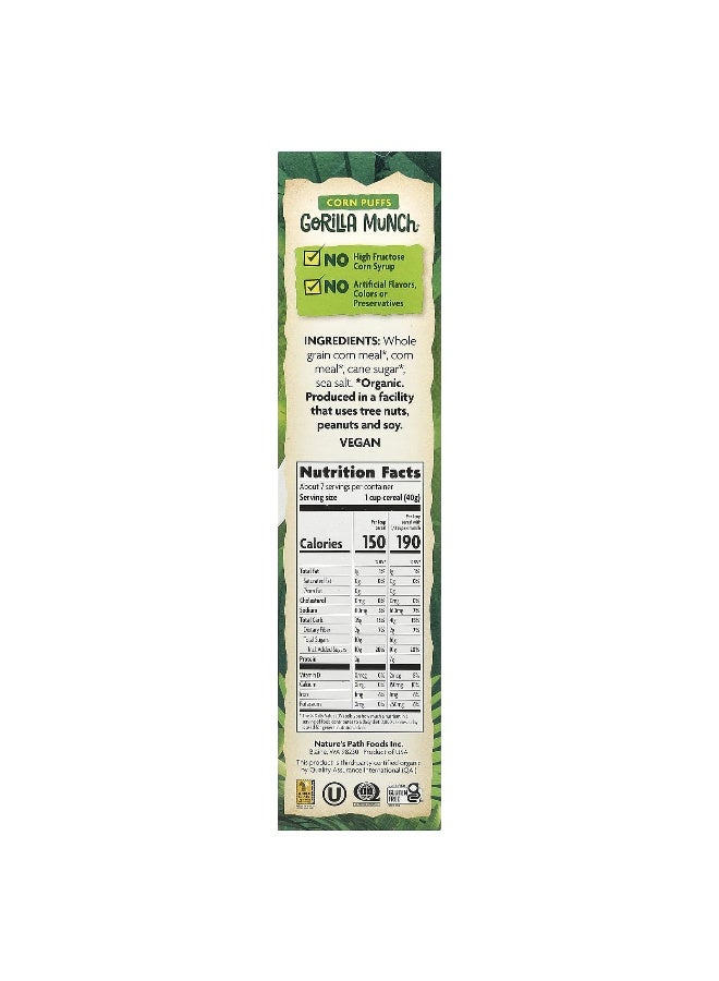 Nature's path Nature's Path, EnviroKidz, Organic Corn Puffs Gorilla Munch Cereal, 10 oz (284 g) - Image 2