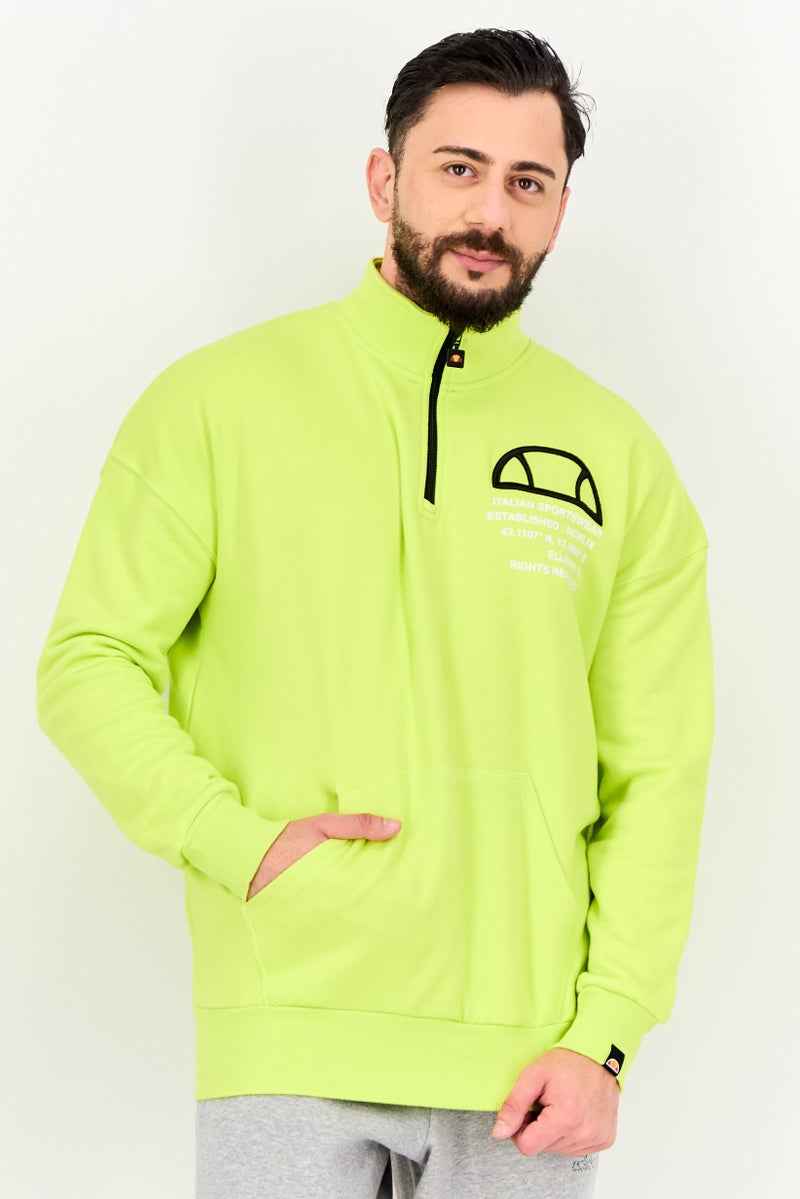 Ellesse Men Sportswear Fit Long Sleeve Outdoor Sweatshirt, Lime Green - Image 1
