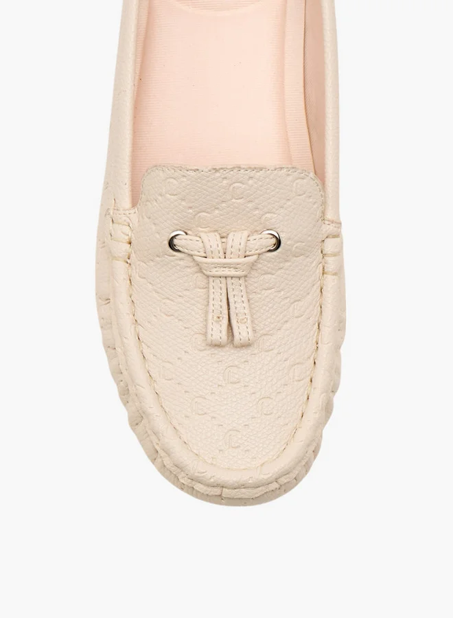 Le Confort Monogram Embossed Moccasins with Wedge Heels