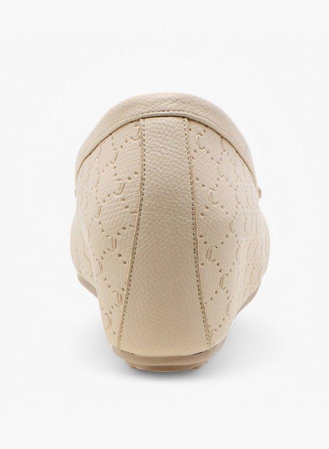 Le Confort Monogram Embossed Moccasins with Wedge Heels - Image 5