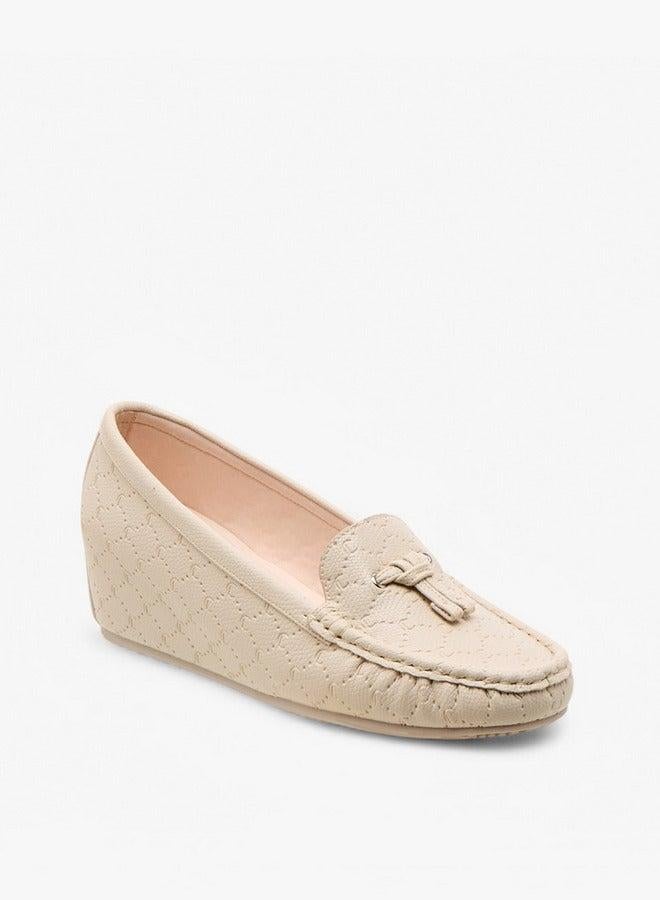 Le Confort Monogram Embossed Moccasins with Wedge Heels - Image 1