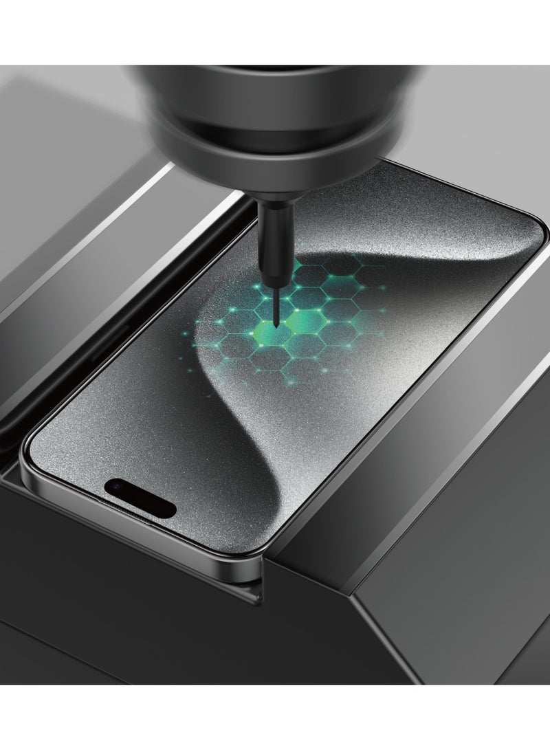 GREEN LION iPhone 16 Pro Screen Protector / Picasso 3D Glass with Alignment Tray / 9H Hardness / Anti Fingerprint / Anti-Scratch / Crystal Clear / Bubble Free - Black Edge/Clear - Image 3