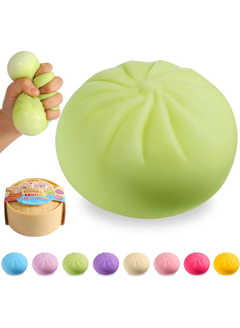 Meetion 1pc Random Color Dumpling Squishy Mystery Box, Viral Squishy Dumpling Toy, Bao Bun Squeeze Stress Relief Fidget Toys for Holiday & Birthday Gifts - Image 1